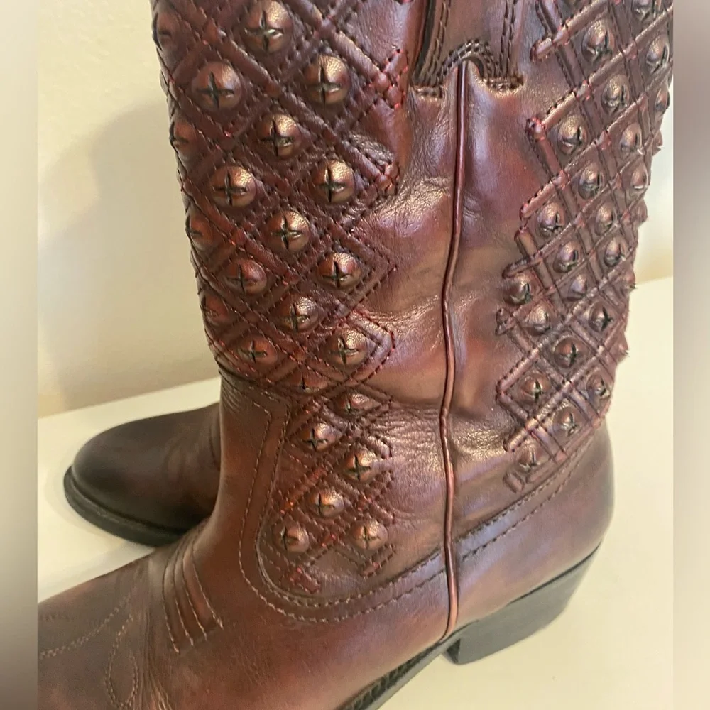 Lucky Brand Madonna Cordovan Leather Western Boots size 7.5